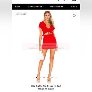Superdown Mia red tie front dress NWT